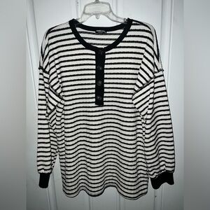 Black and White Striped Top